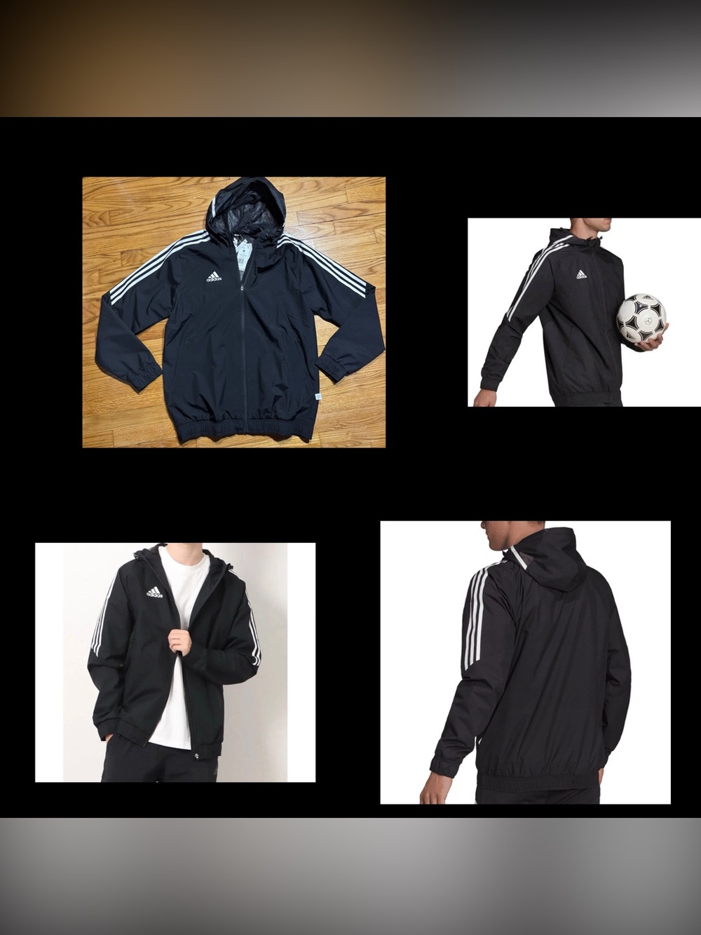 Adidas Con22AW All-Weather waterproof Hooded jacket Men’s Sz M New Black